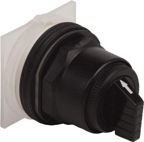 Schneider Electric - 1.18 Inch Mount Hole, 3 Position, Knob and Pushbutton Operated, Selector Switch Only - Black, Momentary (MO), without Contact Blocks, Anticorrosive, Weatherproof, Dust and Oil Resistant - A1 Tooling