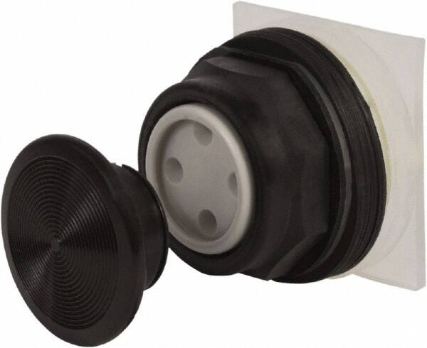 Schneider Electric - 30mm Mount Hole, Extended Straight, Pushbutton Switch Only - Black Pushbutton, Momentary (MO) - A1 Tooling