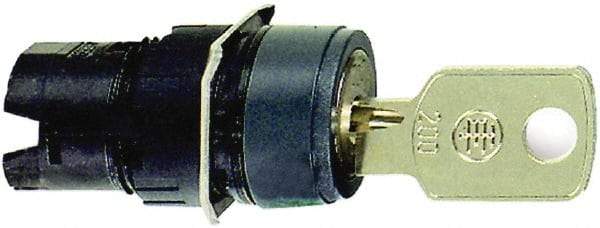 Schneider Electric - 16mm Mount Hole, 2 Position, Key Operated, Selector Switch Only - Maintained (MA), Shock and Vibration Resistant - A1 Tooling