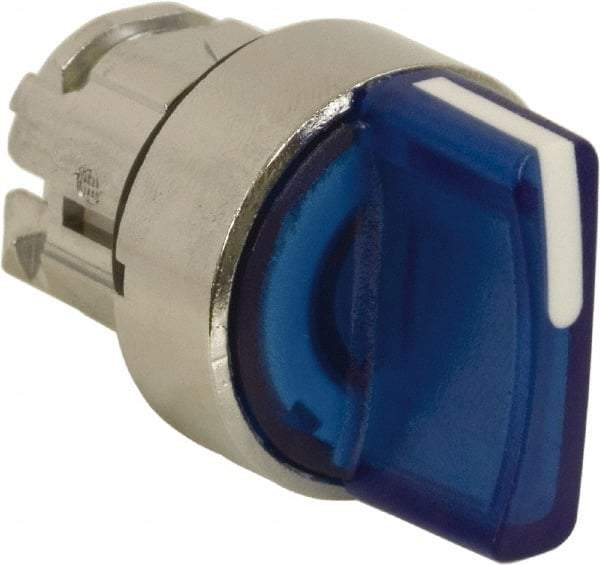 Schneider Electric - 22mm Mount Hole, 3 Position, Handle Operated, Selector Switch - Blue, Momentary (MO), Illuminated, Shock, Vibration and Water Resistant - A1 Tooling