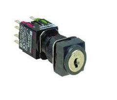 Schneider Electric - 16mm Mount Hole, Key Operated, Selector Switch - Black, Maintained (MA), NO/NC, Vibration Resistant - A1 Tooling