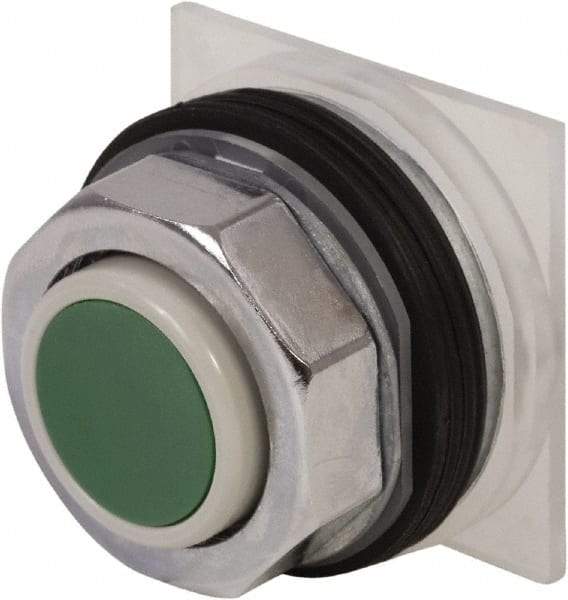 Schneider Electric - 30mm Mount Hole, Extended Straight, Pushbutton Switch Only - Green Pushbutton, Momentary (MO) - A1 Tooling