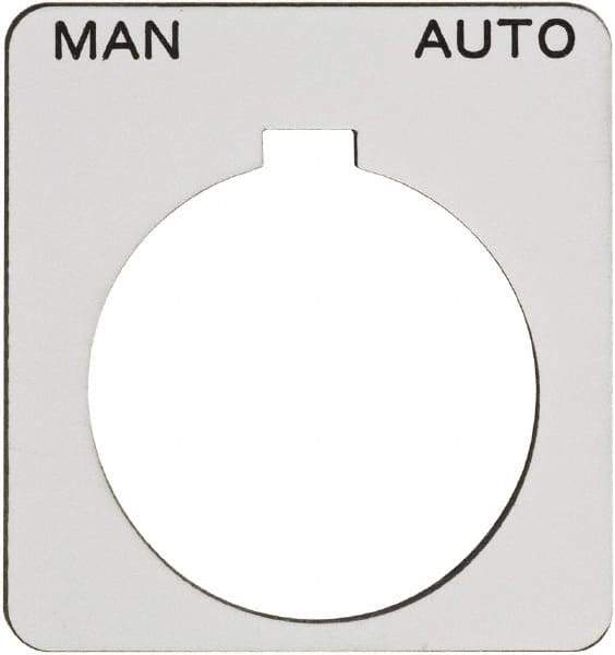 Schneider Electric - Square, Plastic Legend Plate - Manual-Auto - White Background, Black Letters, 1.22 Inch Hole Diameter, 1-3/4 Inch Square - A1 Tooling