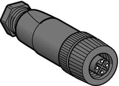 Telemecanique Sensors - 3 Amp, M12 4 Pin Female Straight Field Attachable Connector Sensor and Receptacle - 125 VAC, 150 VDC, IP67 Ingress Rating - A1 Tooling