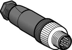 Telemecanique Sensors - 3 Amp, M12 5 Pin Male Straight Field Attachable Connector Sensor and Receptacle - 30 VAC, 36 VDC, IP67 Ingress Rating - A1 Tooling