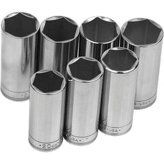 SK - 3/8" Drive Deep Socket Set - 7 to 19mm, Metric Measurement Standard - A1 Tooling