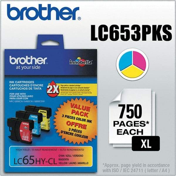 Brother - Cyan, Magenta & Yellow Ink Cartridge - Use with Brother MFC-5890CN, 5895CW, 6490CW, 6890CDW - A1 Tooling