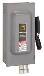 Square D - 60 Amp, 600 VAC, 3 Pole Nonfused Safety Switch - NEMA 12, 30 hp at 600 VAC (Single Phase), 60 hp at 600 VAC (Triple Phase) - A1 Tooling