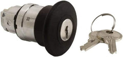 Schneider Electric - 22mm Mount Hole, Extended Mushroom Head, Pushbutton Switch Only - Round, Black Pushbutton, Nonilluminated, Maintained (MA) - A1 Tooling