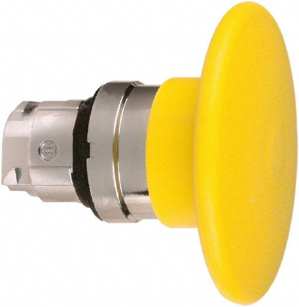 Schneider Electric - 22mm Mount Hole, Extended Mushroom Head, Pushbutton Switch Only - Round, Yellow Pushbutton, Nonilluminated, Momentary (MO) - A1 Tooling