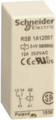 Schneider Electric - 3,000 VA Power Rating, Electromechanical Plug-in General Purpose Relay - 12 Amp at 250 VAC & 12 Amp at 28 VDC, 1CO, 24 VAC - A1 Tooling