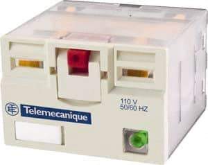 Schneider Electric - 3,750 VA Power Rating, Electromechanical Plug-in General Purpose Relay - 15 Amp at 250 VAC & 28 VDC, 4CO, 110 VDC - A1 Tooling