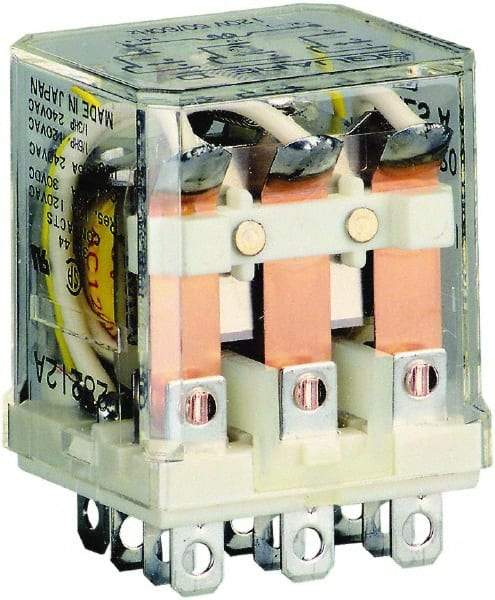 Square D - 1/2 hp at 120 Volt & 3/4 hp at 240 Volt, Electromechanical Plug-in General Purpose Relay - 10 Amp at 250 VAC, 3PDT, 120 VAC at 50/60 Hz - A1 Tooling