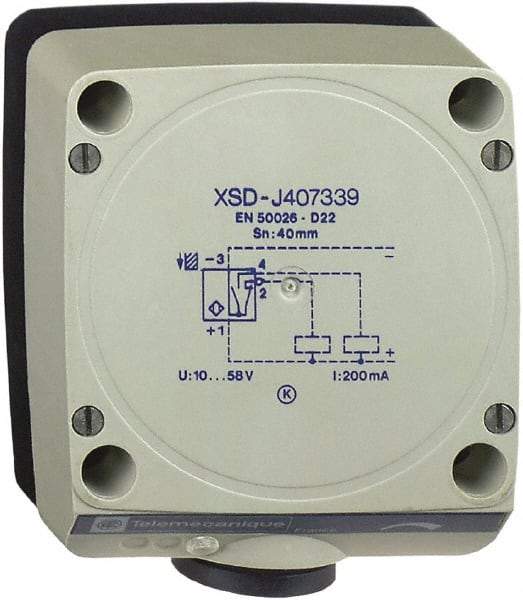 Telemecanique Sensors - PNP, NO/NC, 40mm Detection, Rectangular, Inductive Proximity Sensor - 4 Wires, IP67, 12 to 48 VDC, 80 mm Wide - A1 Tooling