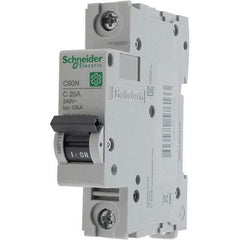 Schneider Electric - 20 Amp, 440 VAC, 1 Pole, DIN Rail Mounted Miniature Circuit Breaker - Magnetic Trip, Multiple Breaking Capacity Ratings, 18-4 AWG, 76mm Deep x 81mm High x 18mm Wide - A1 Tooling