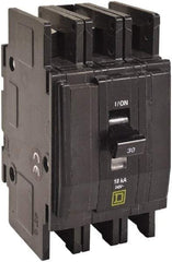 Square D - 10 Amp, 240 VAC, 3 Pole, DIN Rail Mounted, Flush Mount, Surface Mount Miniature Circuit Breaker - Thermal Magnetic Trip, 10 kA at 120/240 VAC Breaking Capacity, 14-2 (Aluminum), 14-2 (Copper) AWG, 74mm Deep x 103mm High x 19mm Wide - A1 Tooling