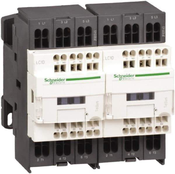 Schneider Electric - 3 Pole, 120 Coil VAC at 50/60 Hz, 9 Amp at 440 VAC, Reversible IEC Contactor - 1 Phase hp: 0.5 at 115 VAC, 1 at 230/240 VAC, 3 Phase hp: 2 at 200/208 VAC, 2 at 230/240 VAC, 5 at 460/480 VAC, 7.5 at 575/600 VAC - A1 Tooling