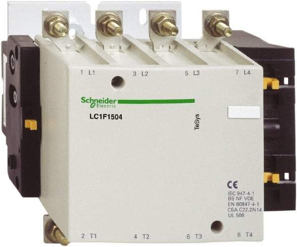 Schneider Electric - 4 Pole, 24 Coil VDC, 250 Amp at 440 VAC, Nonreversible IEC Contactor - Bureau Veritas, CCC, CSA, DNV, EN/IEC 60947-1, EN/IEC 60947-4-1, GL, JEM 1038, LROS, RINA, RMRoS, RoHS Compliant, UL Listed - A1 Tooling