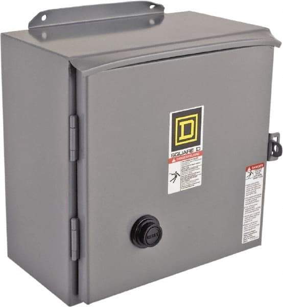 Square D - 110 Coil VAC at 50 Hz, 120 Coil VAC at 60 Hz, 45 Amp, NEMA Size 2, Reversible Enclosed Enclosure NEMA Motor Starter - 25 hp at 1 Phase, 12 Enclosure Rating - A1 Tooling