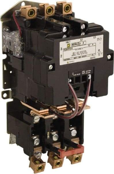 Square D - 440 Coil VAC at 50 Hz, 480 Coil VAC at 60 Hz, 135 Amp, NEMA Size 4, Nonreversible Open Enclosure NEMA Motor Starter - 3 Phase hp: 100 at 460 VAC, 100 at 575 VAC, 40 at 200 VAC, 50 at 230 VAC - A1 Tooling