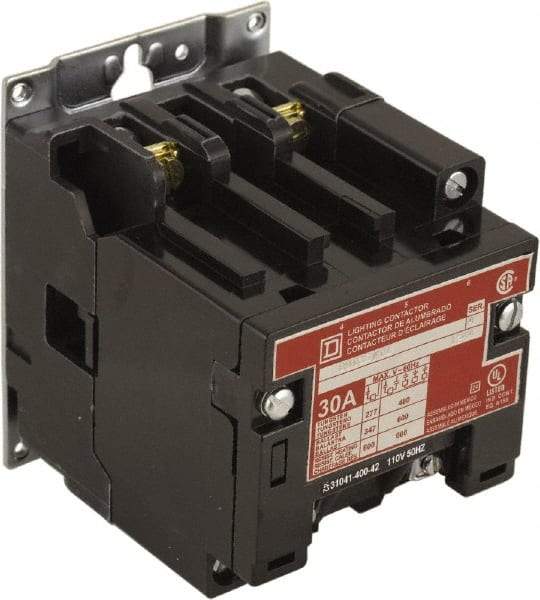 Square D - No Enclosure, 2 Pole, Electrically Held Lighting Contactor - 30 A (Tungsten), 208 VAC at 60 Hz - A1 Tooling