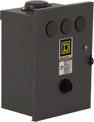 Square D - 110 Coil VAC at 50 Hz, 120 Coil VAC at 60 Hz, 27 Amp, NEMA Size 1, Nonreversible Enclosed Enclosure NEMA Motor Starter - 1 Phase hp: 2 at 115 VAC, 3 at 230 VAC, 3R Enclosure Rating - A1 Tooling