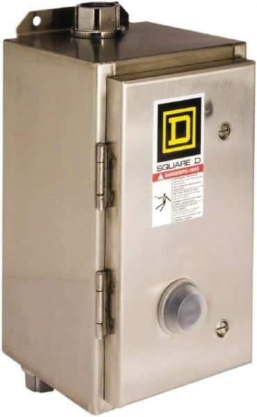 Square D - 440 Coil VAC at 50 Hz, 480 Coil VAC at 60 Hz, 45 Amp, NEMA Size 2, Nonreversible Enclosed Enclosure NEMA Motor Starter - 3 Phase hp: 10 at 200 VAC, 15 at 230 VAC, 25 at 460 VAC, 25 at 575 VAC, 4x Enclosure Rating - A1 Tooling