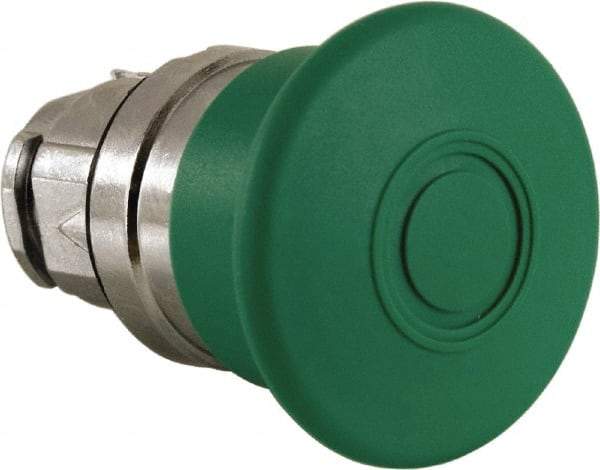 Schneider Electric - 22mm Mount Hole, Extended Mushroom Head, Pushbutton Switch Only - Round, Green Pushbutton, Nonilluminated, Maintained (MA) - A1 Tooling