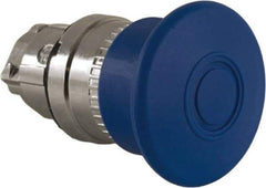 Schneider Electric - 22mm Mount Hole, Extended Mushroom Head, Pushbutton Switch Only - Round, Blue Pushbutton, Nonilluminated, Maintained (MA) - A1 Tooling