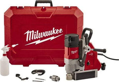 Milwaukee Tool - 1-5/8" Chuck, 5.125" Travel, Portable Electromagnetic Drill Press - 470-730 RPM, 13 Amps, 2.3 hp, 1750 Watts - A1 Tooling