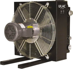 Parker - 1" SAE O-Ring Boss, 1 Fan Mount, Liquid-To-Air Aluminum Brazed Process Equipment Heat Exchanger - Oil Cooler, Ethylene Glycol/Water Mixture Cooler, 20.7" High x 19.5" Wide x 21.6" Deep, 1,160 BTU/Hr, 250°F Max - A1 Tooling