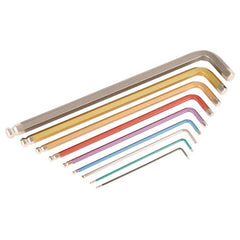 8MM BALL END LONG HEX KEY GOLD CHROME V-MOLY HARDENED - A1 Tooling