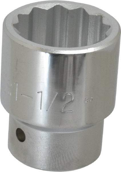 Proto - 1-1/2", 1" Drive, Standard Hand Socket - 12 Points, 2-3/4" OAL - A1 Tooling