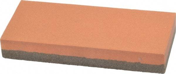 Norton - 4" Long x 1-3/4" Wide x 5/8" Thick, Aluminum Oxide Sharpening Stone - Rectangle, Coarse, Fine Grade - A1 Tooling