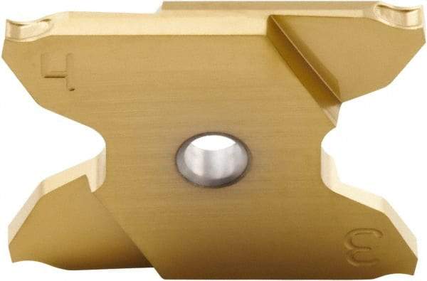 Seco - 2503005X4GK MC Grade CP600, 0.02" Cutting Width Carbide Grooving Insert - 0.102" Max Depth of Cut, Neutral, 0.002" Corner Radius, TiAlN/TiN Finish - A1 Tooling