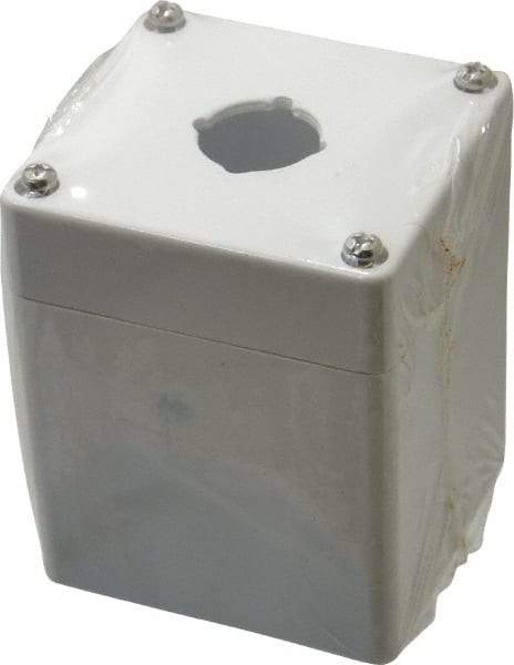 Eaton Cutler-Hammer - 1 Hole, 22-1/2mm Hole Diameter, Polycarbonate Pushbutton Switch Enclosure - 3-15/64 Inch High x 3-5/32 Inch Wide x 3-35/64 Inch Deep, 4, 12, 13, 4X NEMA Rated - A1 Tooling