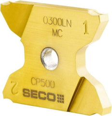 Seco - 2503009-A0031RNX4GK MC Grade CP500, 0.031" Cutting Width Carbide Grooving Insert - 0.169" Max Depth of Cut, Right Hand, 0.0035" Corner Radius, TiAlN/TiN Finish - A1 Tooling