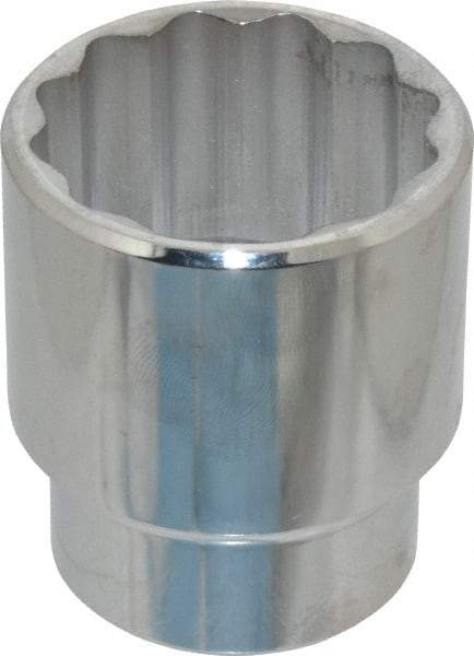 Proto - 1-1/2", 1/2" Drive, Standard Hand Socket - 12 Points, 2-1/4" OAL, Chrome Finish - A1 Tooling