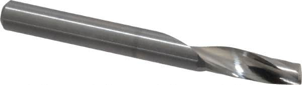 Onsrud - 1/4" Cutting Diam x 3/4" Length of Cut, 1 Flute, Upcut Spiral Router Bit - Uncoated, Right Hand Cut, Solid Carbide, 2-1/2" OAL x 1/4" Shank Diam, Single Edge, 21° Helix Angle - A1 Tooling