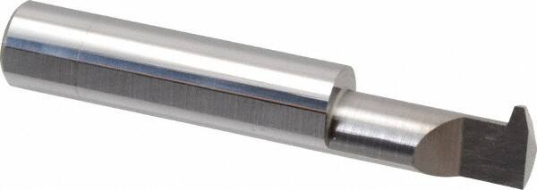 Accupro - 1" Cutting Depth, 6 Max TPI, 0.49" Diam, Acme Internal Thread, Solid Carbide, Single Point Threading Tool - Bright Finish, 3" OAL, 1/2" Shank Diam, 0.12" Projection from Edge, 29° Profile Angle - Exact Industrial Supply