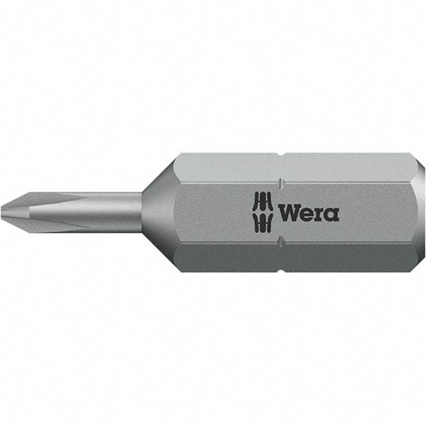 Wera - #1, Phillips Screwdriver Bit - 1/4" Drive, 1" OAL - A1 Tooling