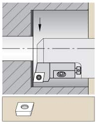 Kennametal - Series Screw-On, Right Hand Cut, 25mm Min Bore Diam, Boring Cartridge - 0.394" Back of Bar to Cutting Edge, CP... Insert, 1.26" OAL, 0° Lead Angle - A1 Tooling