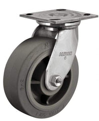 Albion - 5" Diam x 2" Wide x 6-1/2" OAH Top Plate Mount Swivel Caster - Glass Filled Nylon, 1,000 Lb Capacity, Delrin Bearing, 4 x 4-1/2" Plate - A1 Tooling