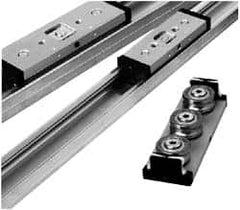 Pacific Bearing - 720mm OAL x 45mm Overall Width x 21mm Overall Height Self Lubricated Linear Guide Systems - 60mm Between Holes, 598 Lb. Capacity - A1 Tooling