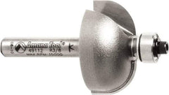 Amana Tool - 1-1/8" Cut Diam, 9/16" Length of Cut, 2 Flute Cove Edge Profile Router Bit - Carbide-Tipped, 1/4" Shank Diam, 2" OAL, Uncoated - A1 Tooling