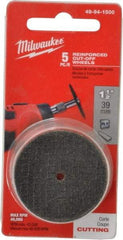 Milwaukee Tool - 1-1/2" Aluminum Oxide Cutoff Wheel - 0.045" Thick, 0.0125" Arbor, Use with Die Grinders - A1 Tooling