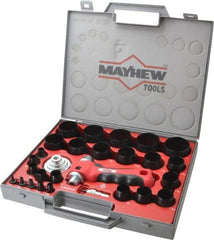 Mayhew - 28 Piece, 1/8 to 2", Hollow Punch Set - Carbon Alloy Steel, Comes in Polypropylene Case - A1 Tooling