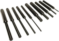 Mayhew - 10 Piece, 1/8 to 3/8", Pin Punch Set - Alloy Steel, Comes in Vinyl Pouch - A1 Tooling