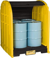 Justrite - 4 Drum, 79 Gal Sump Capacity, Drum Cover Pallet - 5.71' Long x 5.06' Wide x 6.27' High, Vertical Storage, Polyethylene - A1 Tooling