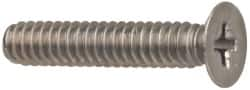 Made in USA - #10-24 UNC, 7/8" OAL Phillips Drive Machine Screw - Flat Head, Grade 18-8 Stainless Steel, Without Washer - A1 Tooling